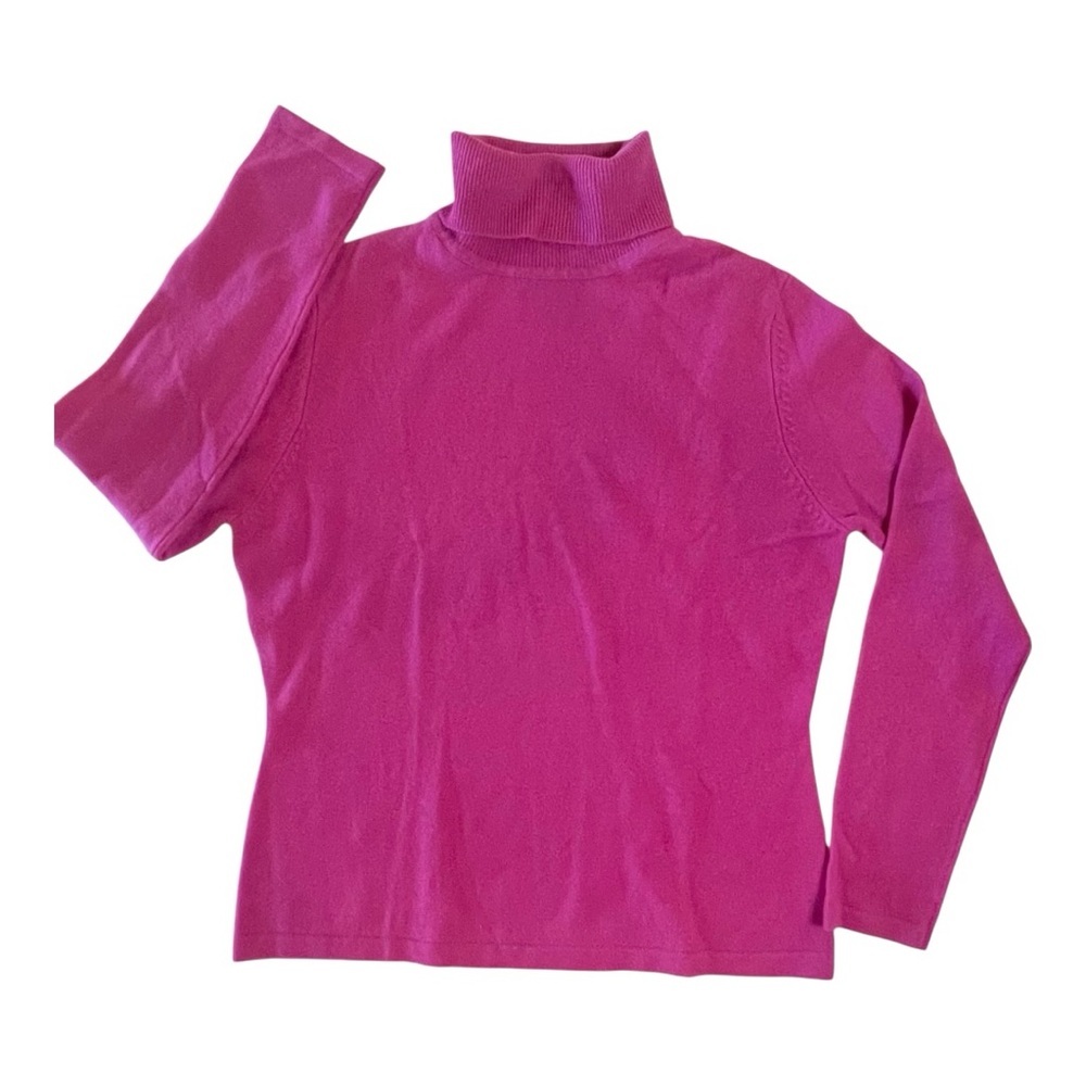 Vintage Cashmere Fuchsia Turtleneck Sweater